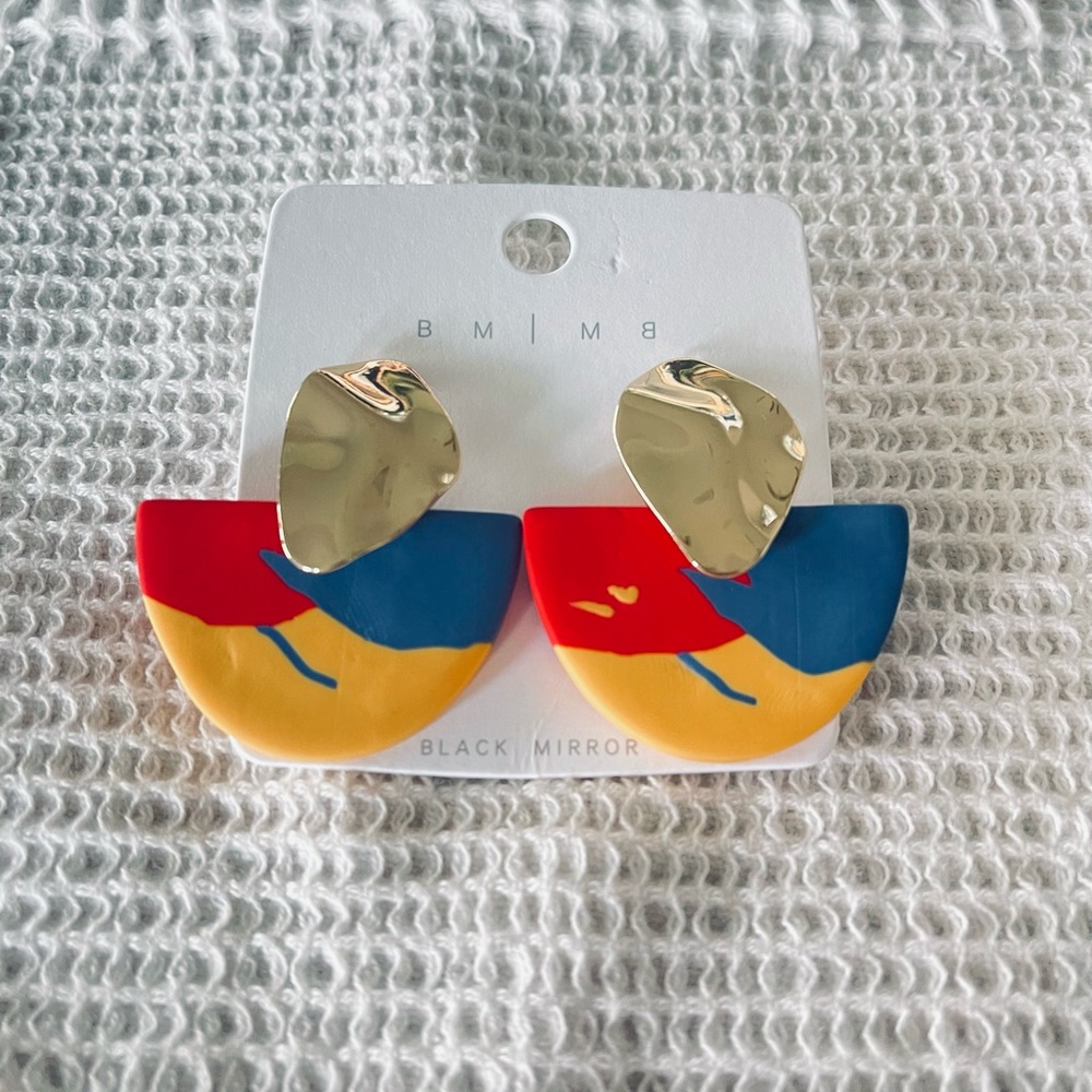 Black Mirror BM Trendy Acrylic Korean Earrings